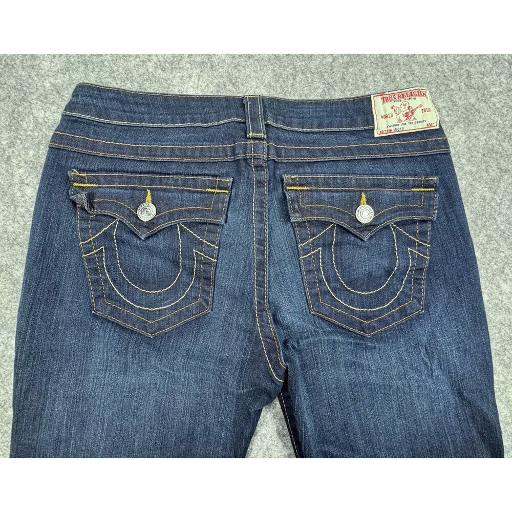 True Religion Women's Dark Wash Bootcut Low Rise Stretch Denim Jeans Size 32 - Picture 9 of 9